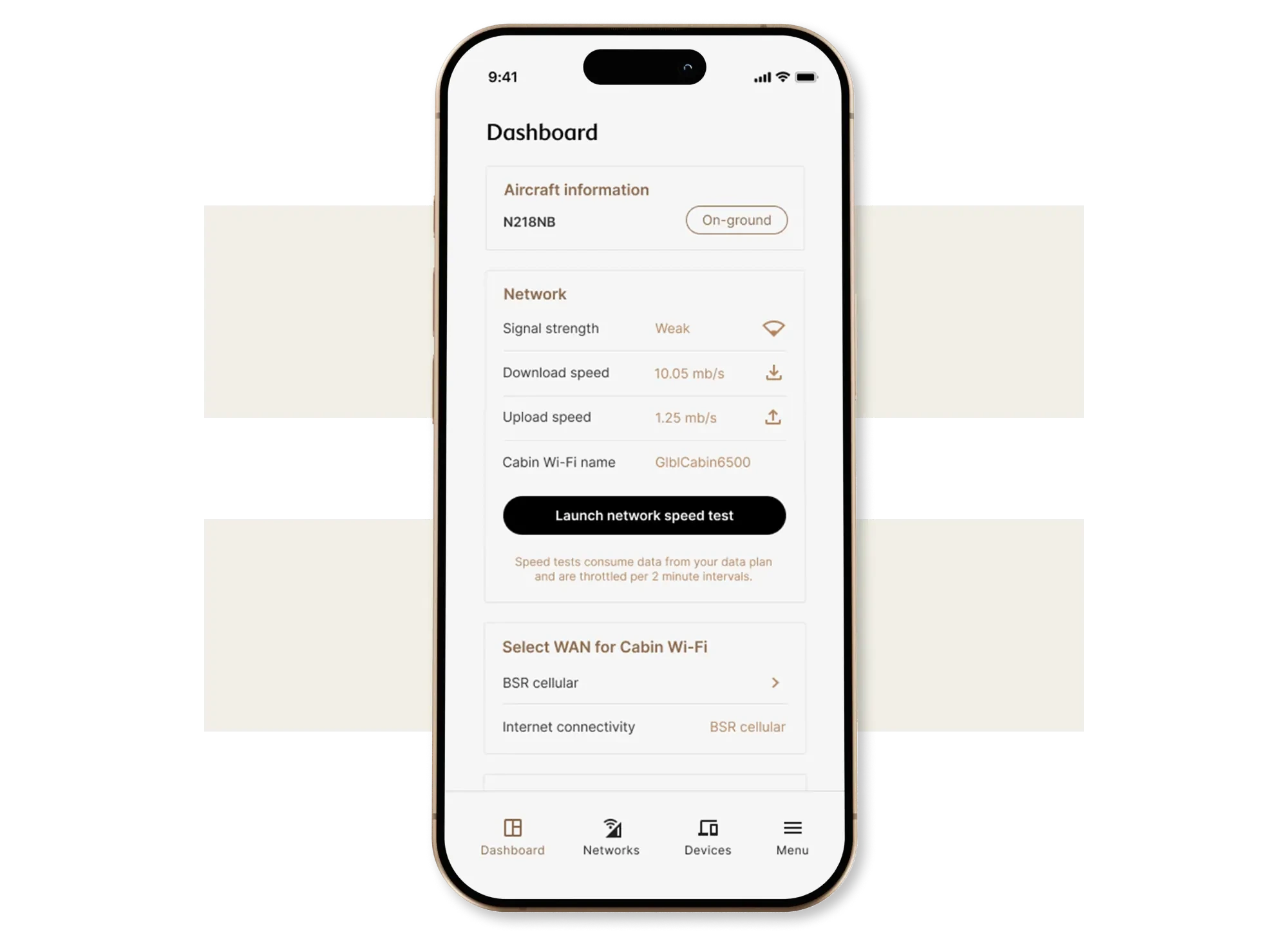 MyInFlight mobile troubleshooting screens