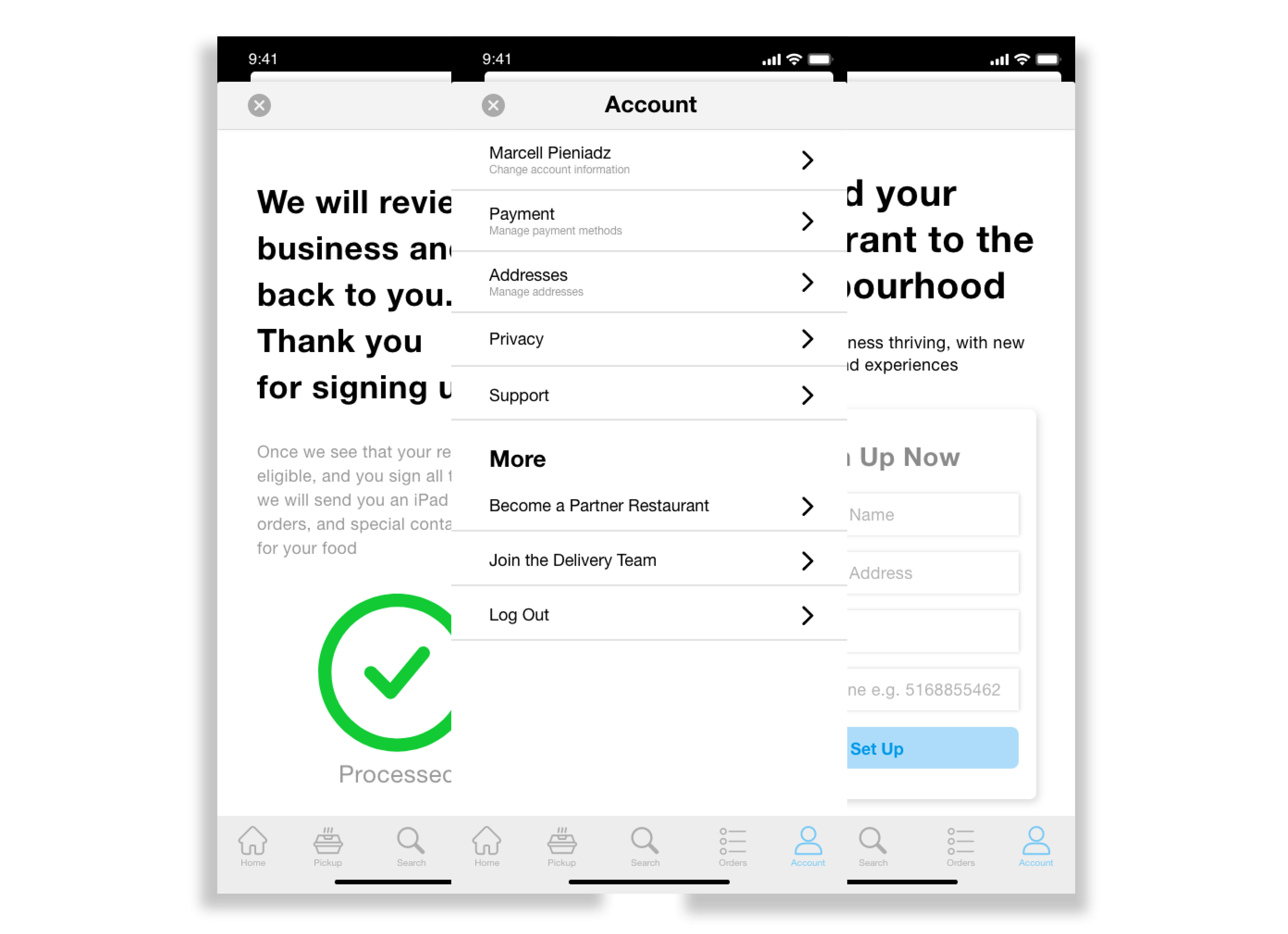 Vendor Out Sign Up To Drive Process